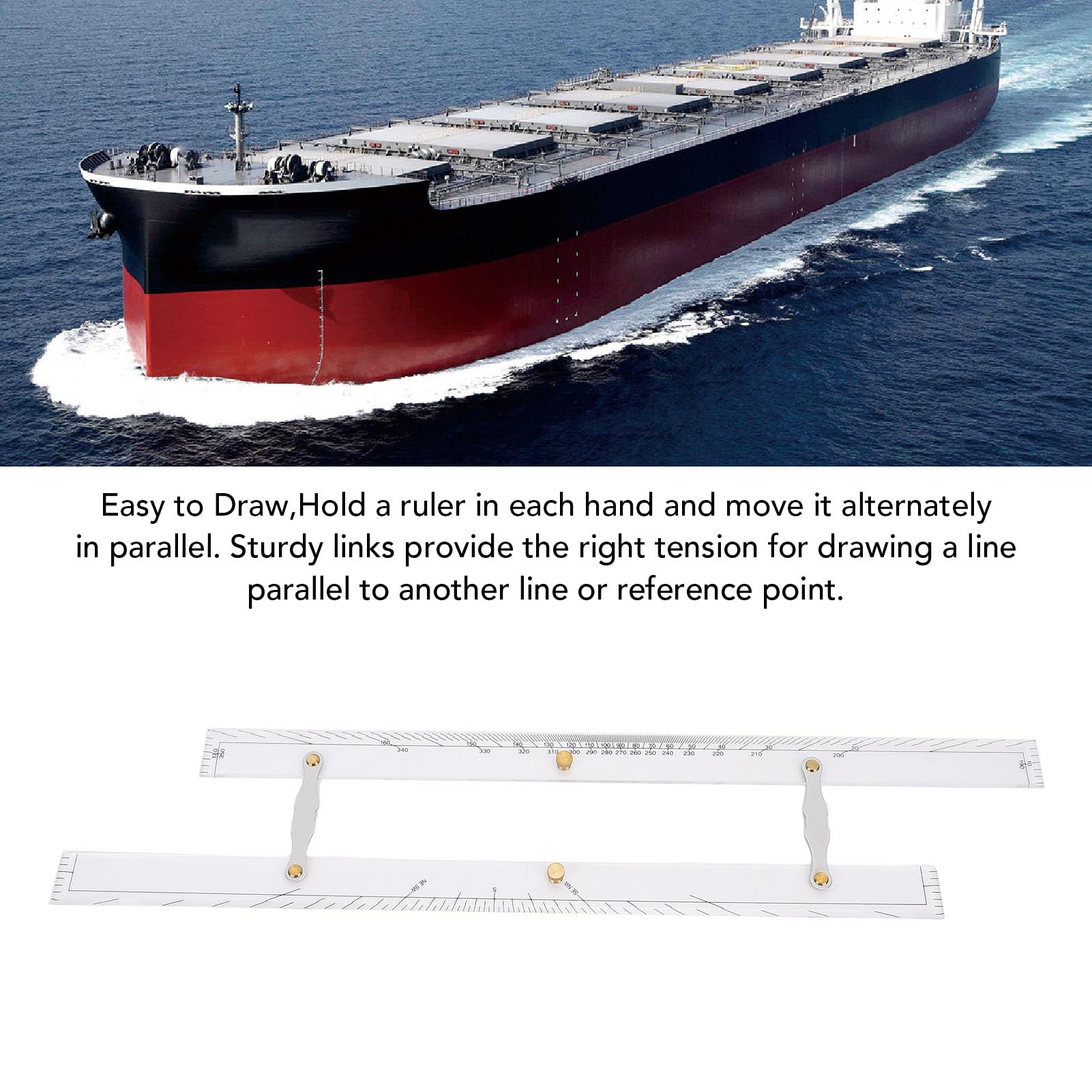 600 Mm Navigation Maritime Règle Parallèle - Haute dureté Transparent Outil Acrylique pour le Traçage du Graphique Nautique
