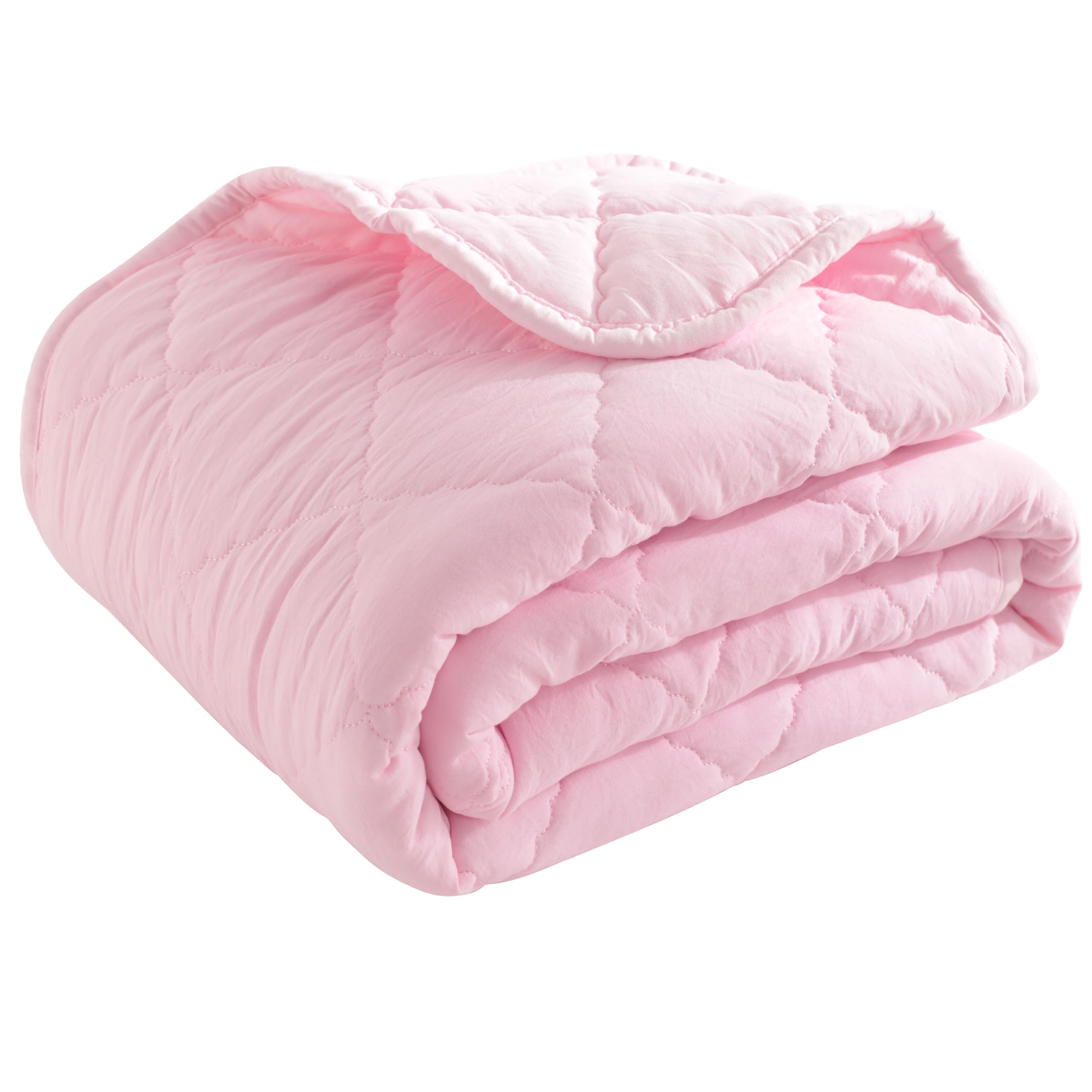 BEDSUM Toddler Quilt 39x47, Microfiber Baby Quilt for Crib, Pink OEKO-TEX STANDARD 100