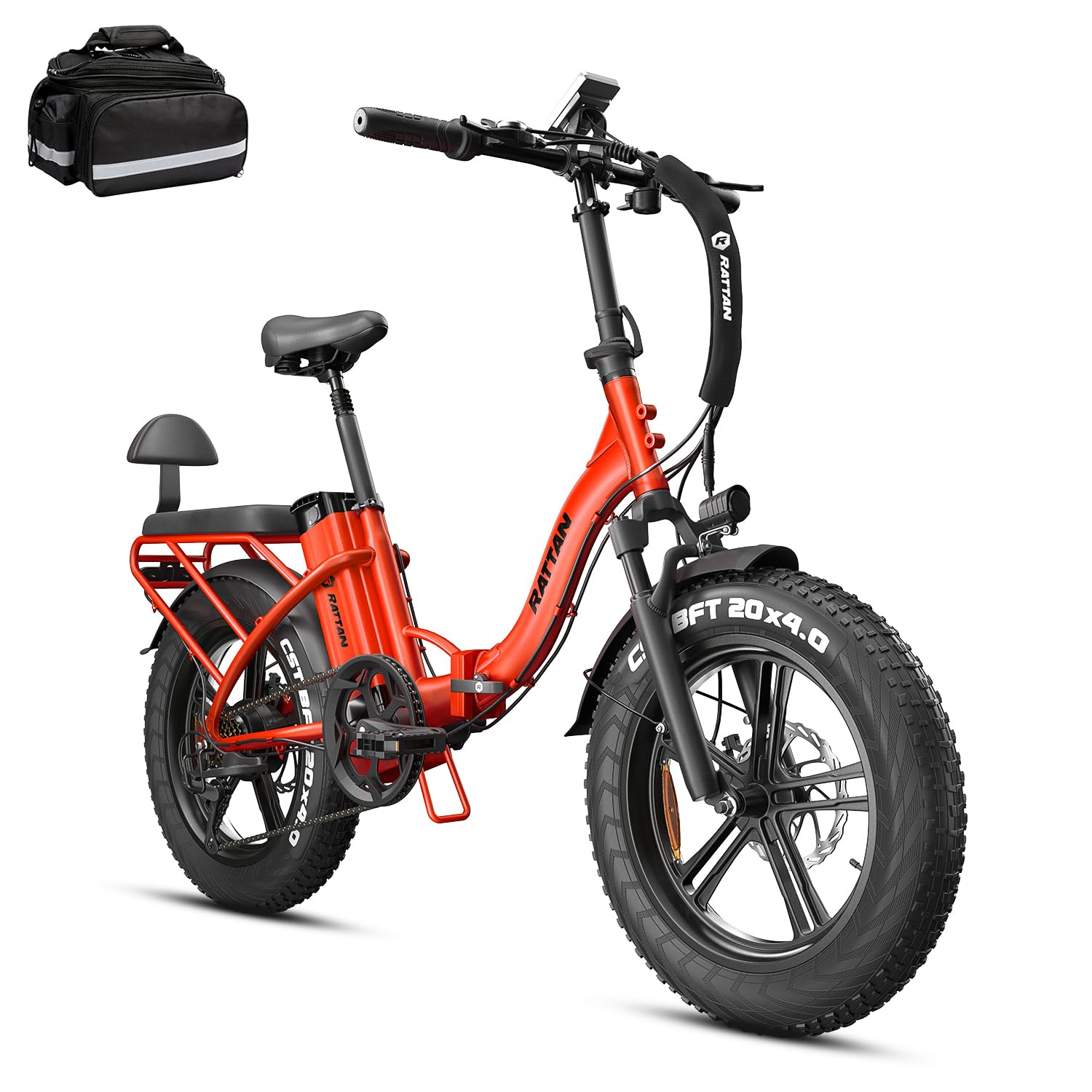 Rattan Peak 1200W Electric Bike for Adults, 28MPH Foldable Electric Bike with 48V 13AH Battery,LM/LF 20" X 4.0 Fat Tire Ebike,Folding Ebikes 2 Seater