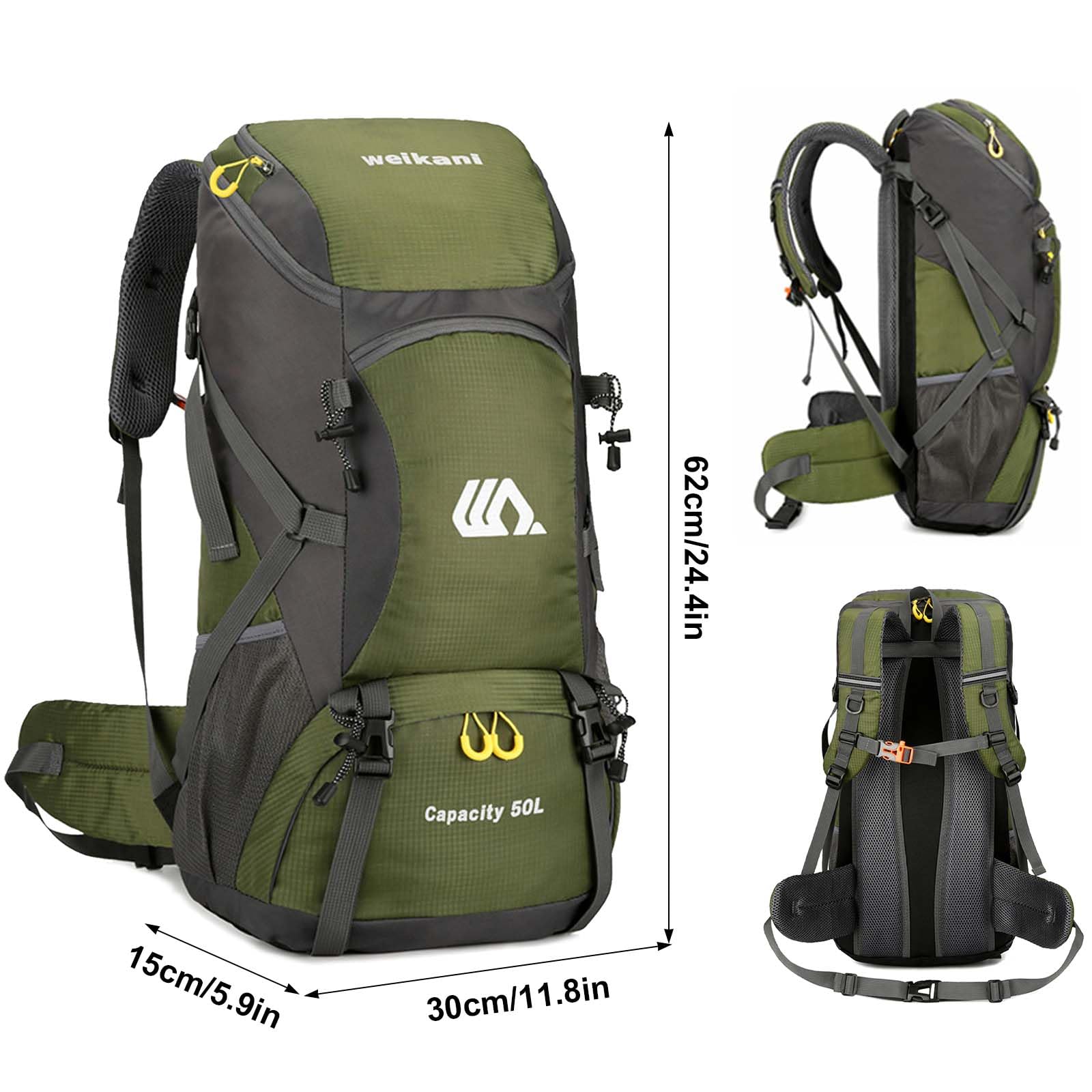 Plecak trekkingowy męski 50 l plecak podróżny damski duży wodoodporny plecak trekkingowy z pokrowcem przeciwdeszczowym do jazdy na rowerze piesze wycieczki camping wspinaczka górska sporty na