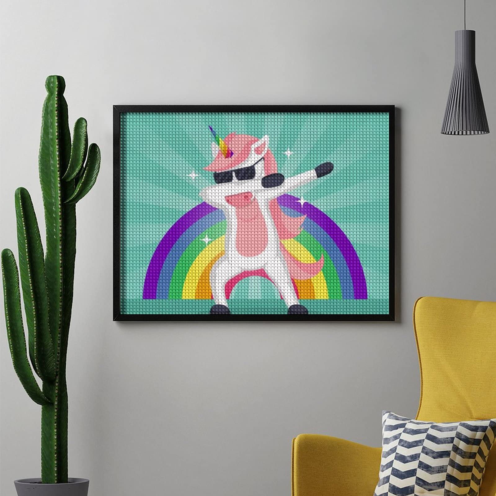 Diy 5D Diamond Painting Di Numero Kit Completo Drill Arcobaleno Unicorno Blu Diamante Quadrato Strass Ricamo A Punto Croce Per Casa Decorazione Murale 30x40cm