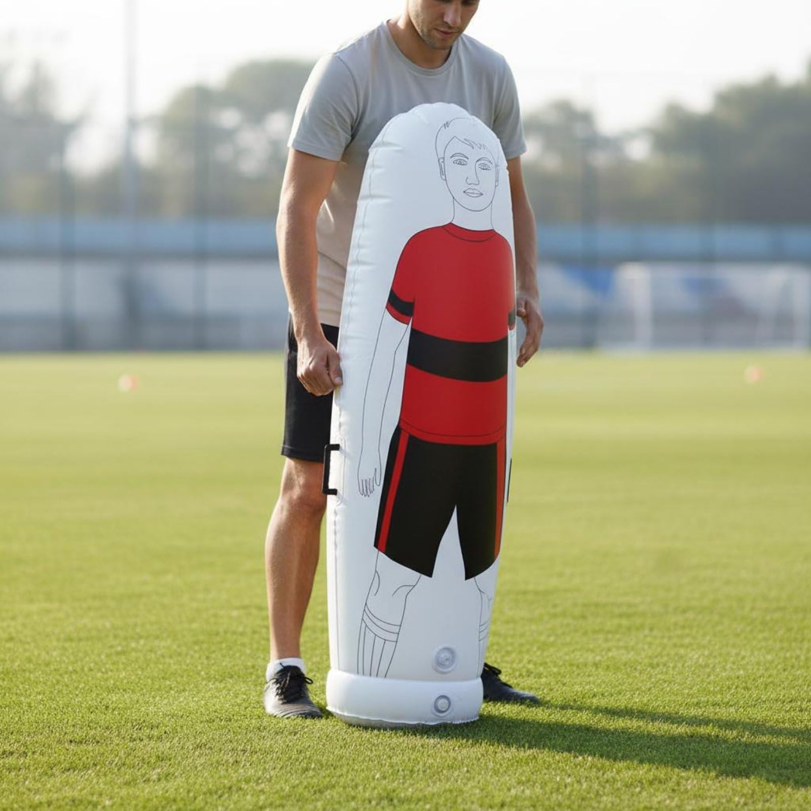Muro Gonfiabile da Calcio PVC Resistente Manichino Gonfiabile da Calcio a Prova di Perdite Attrezzatura Sportiva per Allenatori, Calciatori
