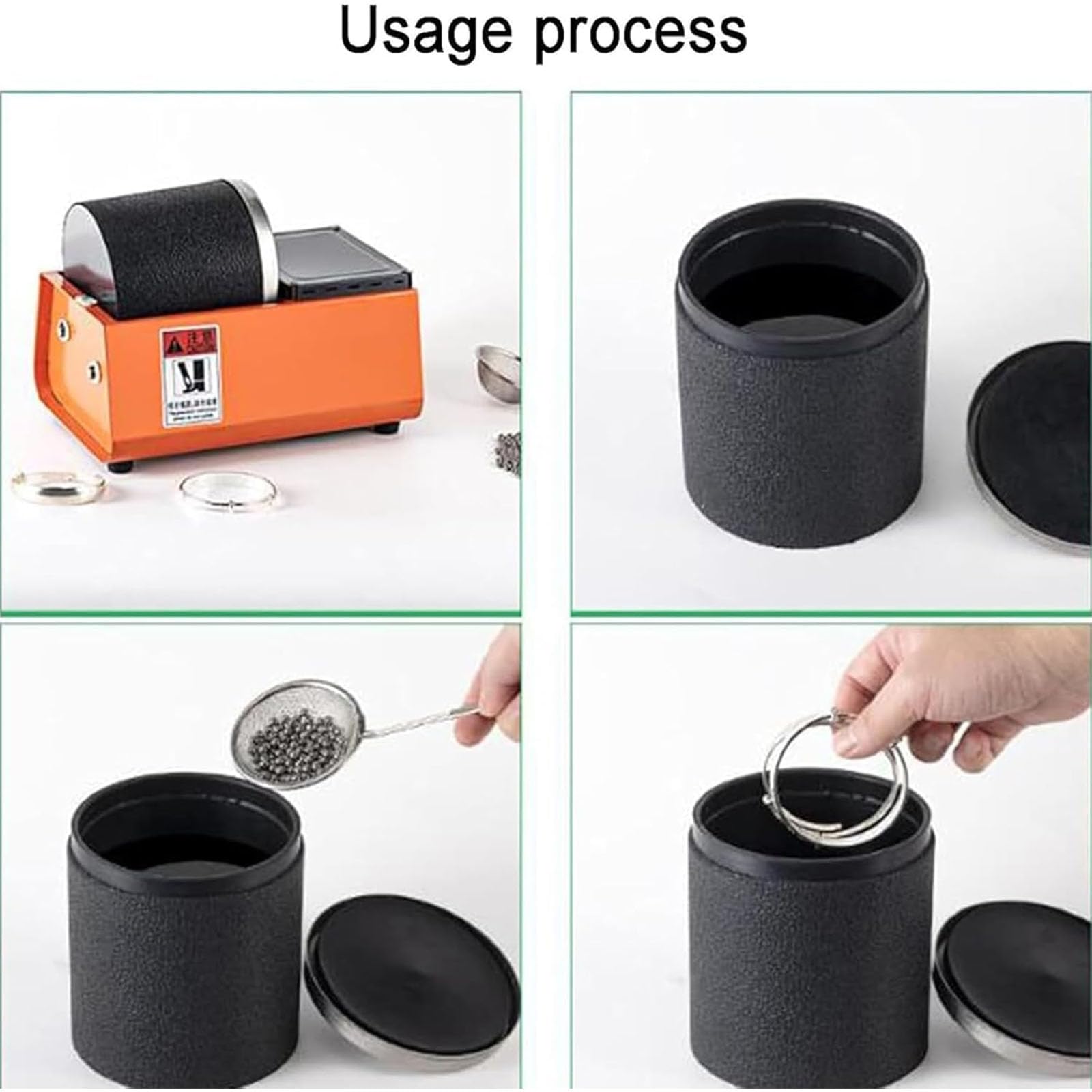 Lucidatrice Elettrica per Pietre Preziose da 16 W, velocità Regolabile, capacità: 2,5 kg, Dimensioni Rullo: 12,5 X 11,5 Cm, Design a Prova di Perdite, Vibrazione Uniforme