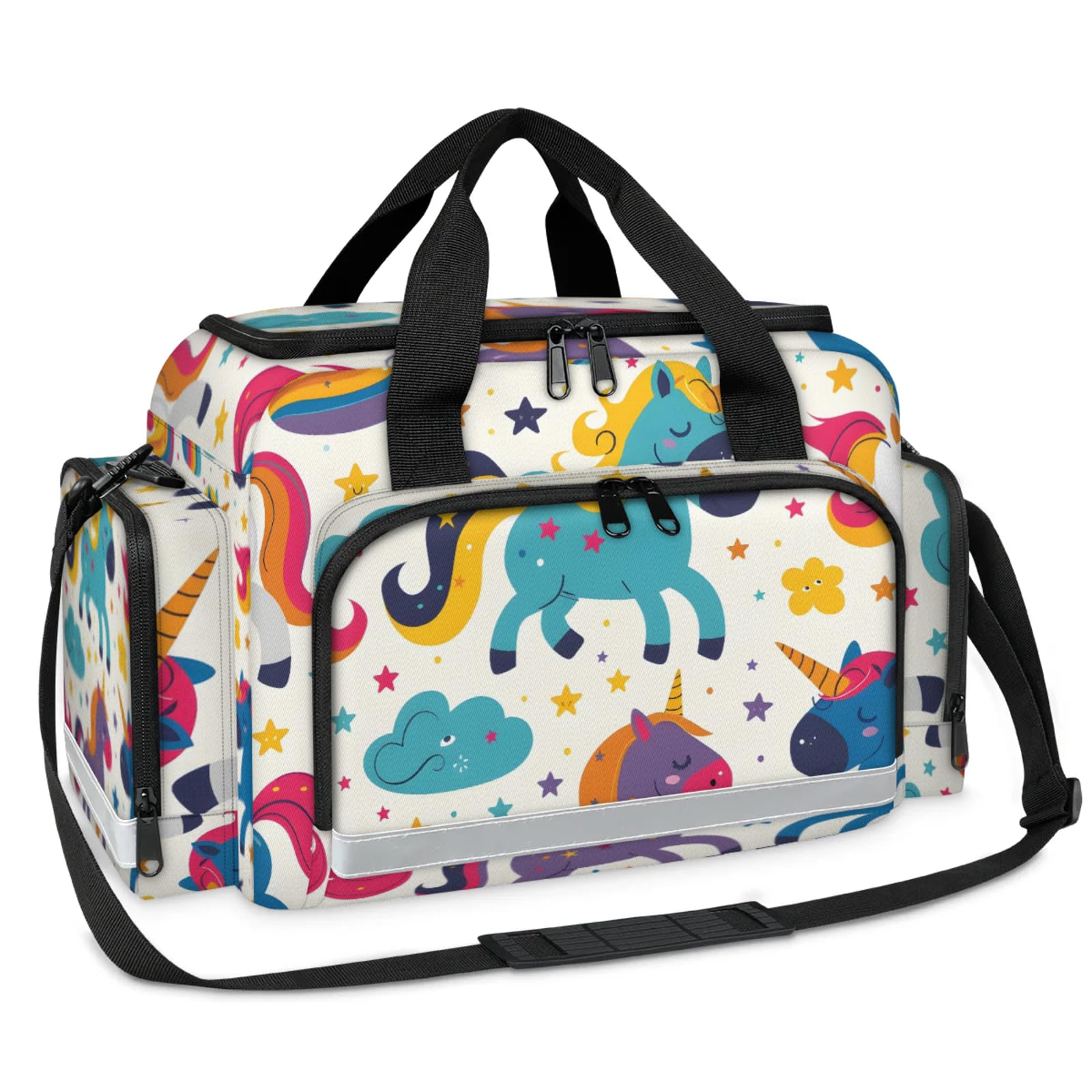 GzLeyigou First Aid Bags Empty, Cartoon- Unicorn Emergency Bag First Aid Kit Multiple Compartment Kit Carrier On Call Trauma Bag For Paramedics Emergency Medical Supplies Kit