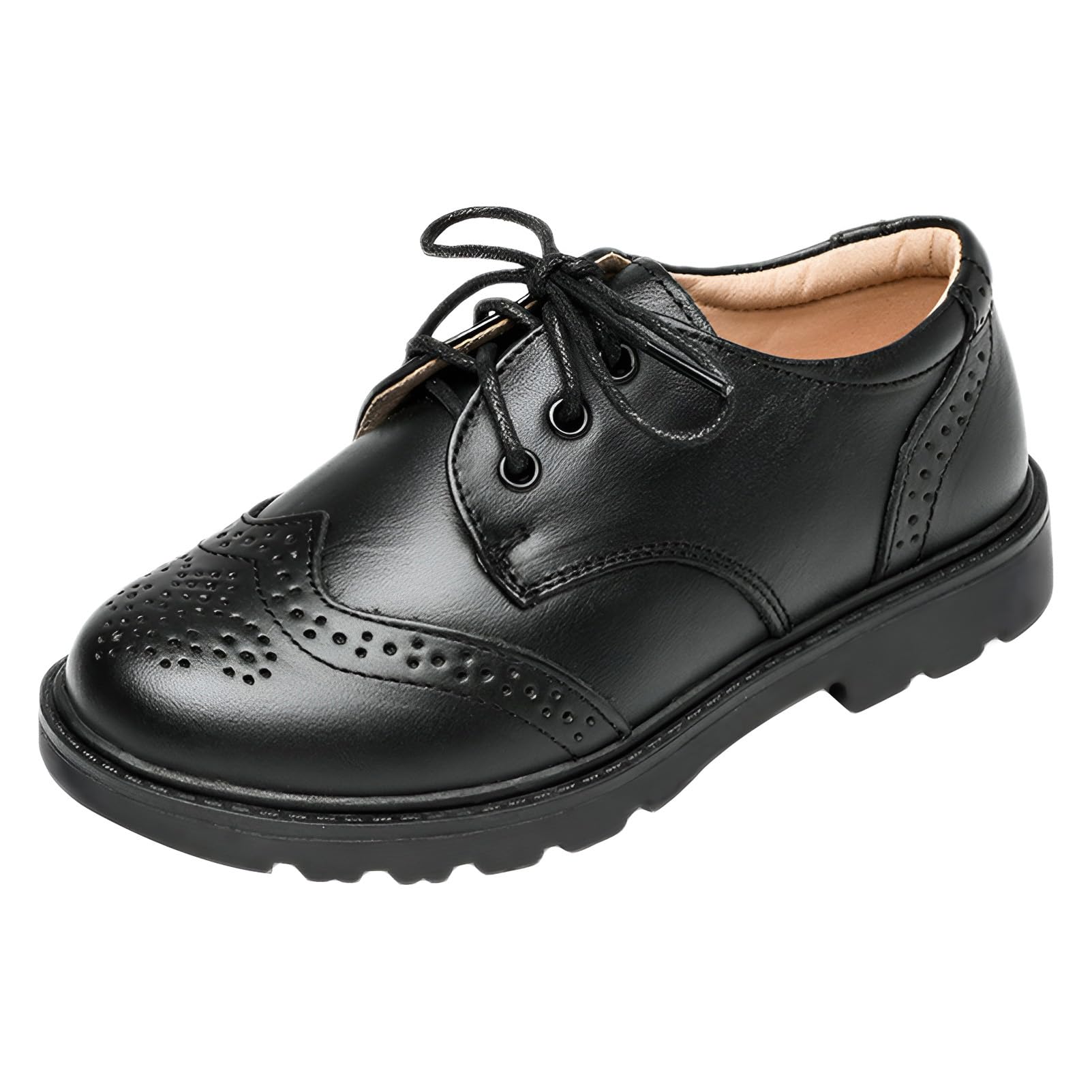rismart Junge Formelle Anzugschuhe Wingtip Brogue Oxford für Hochzeit Kirche Abschluss