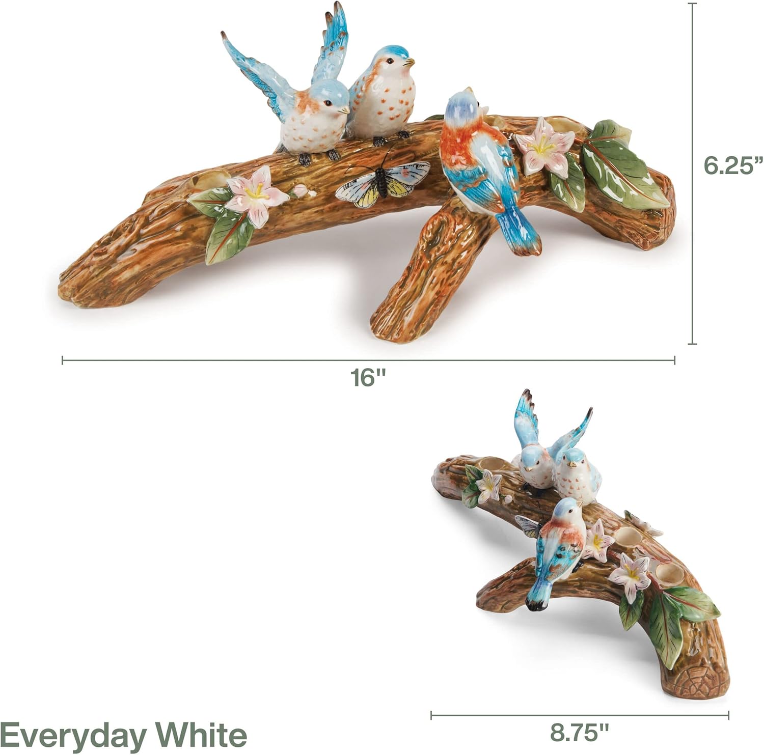 Fitz and Floyd Toulouse Bird Candlestick Holder, 16 Inch, Blue : Home & Kitchen