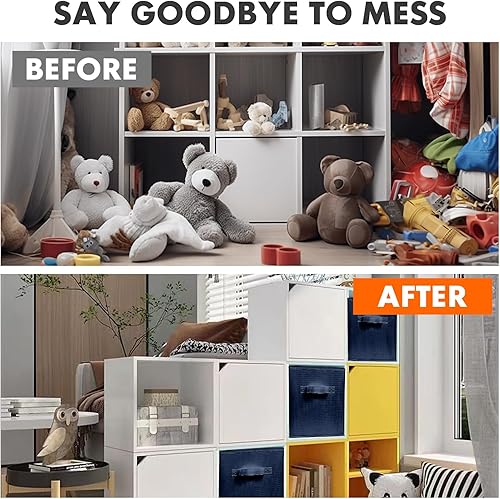 Miniatura 41 de ShellKingdom Contenedores de almacenamiento, cubos de almacenamiento plegables de tela y cajón organizador de almacenamiento de tela para armario