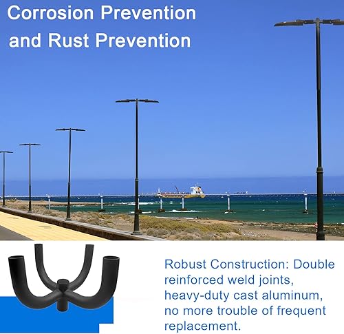 Miniatura 6 de Soporte de montaje Bullhorn de 90 grados, accesorio de montaje cuádruple para 4 luces, ajustador deslizante de 4 brazos en 2 38 pulgadas, soporte