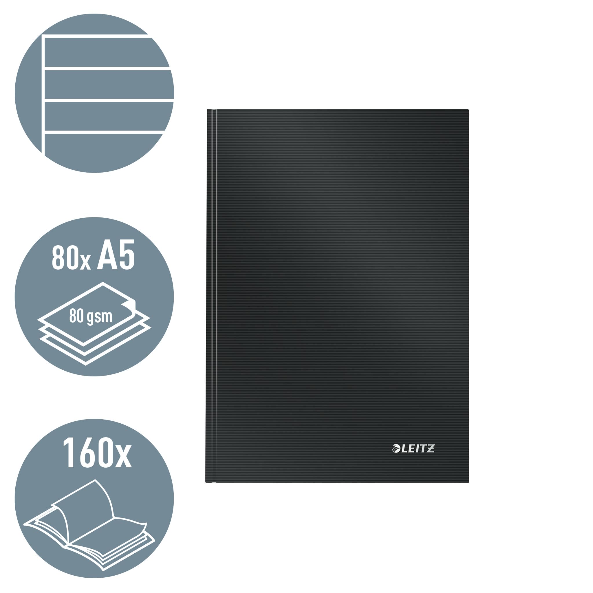 OFFCUP A5 gelinieerd notitieboek, 192 pagina's, PU-hardcover