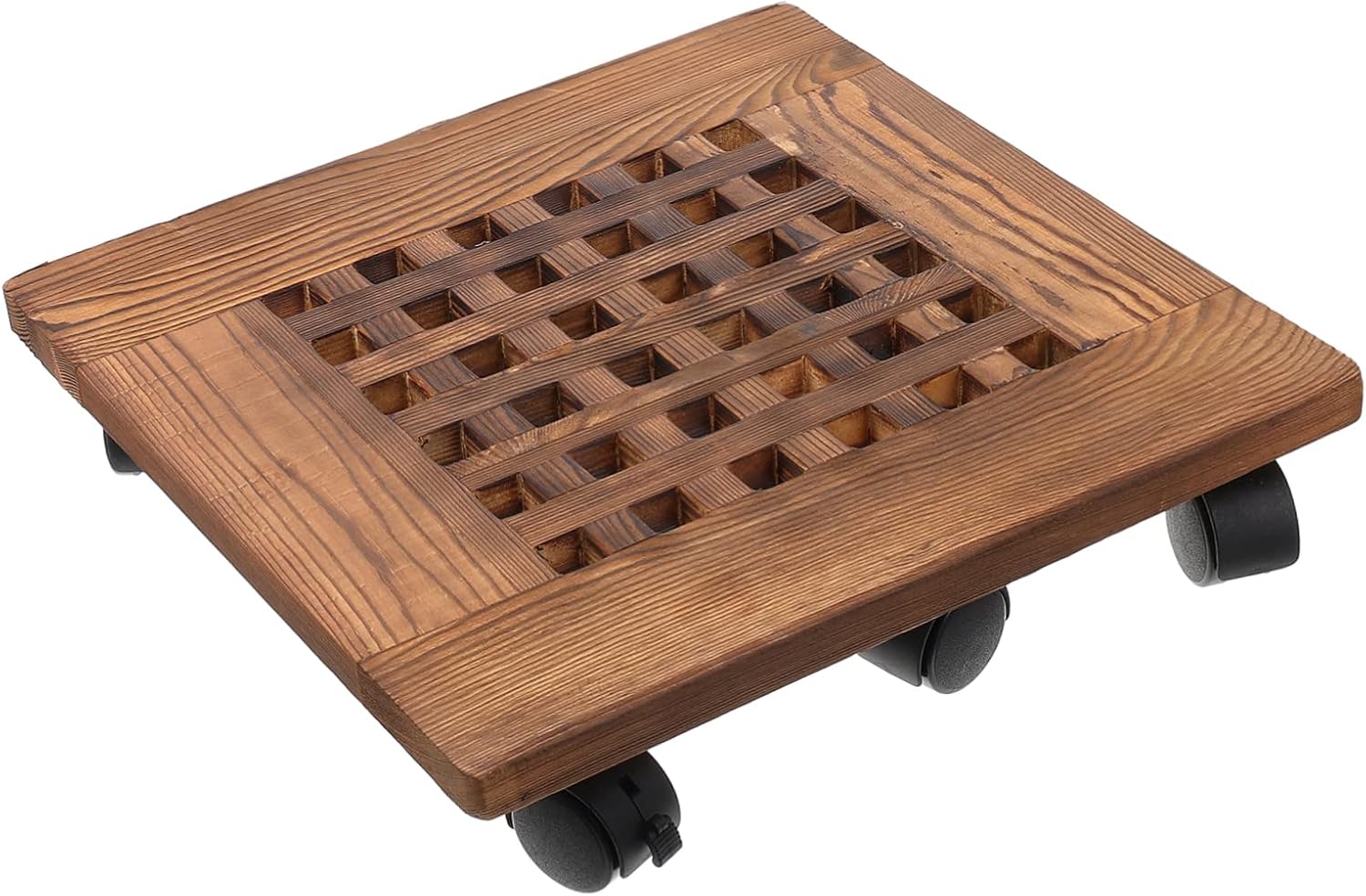 BESTonZON Heavy Duty Movable Flowerpot Tray with Universal Wheels Hollow Out Plant Pot Holder Rolling Base for Garden and Indoor Use