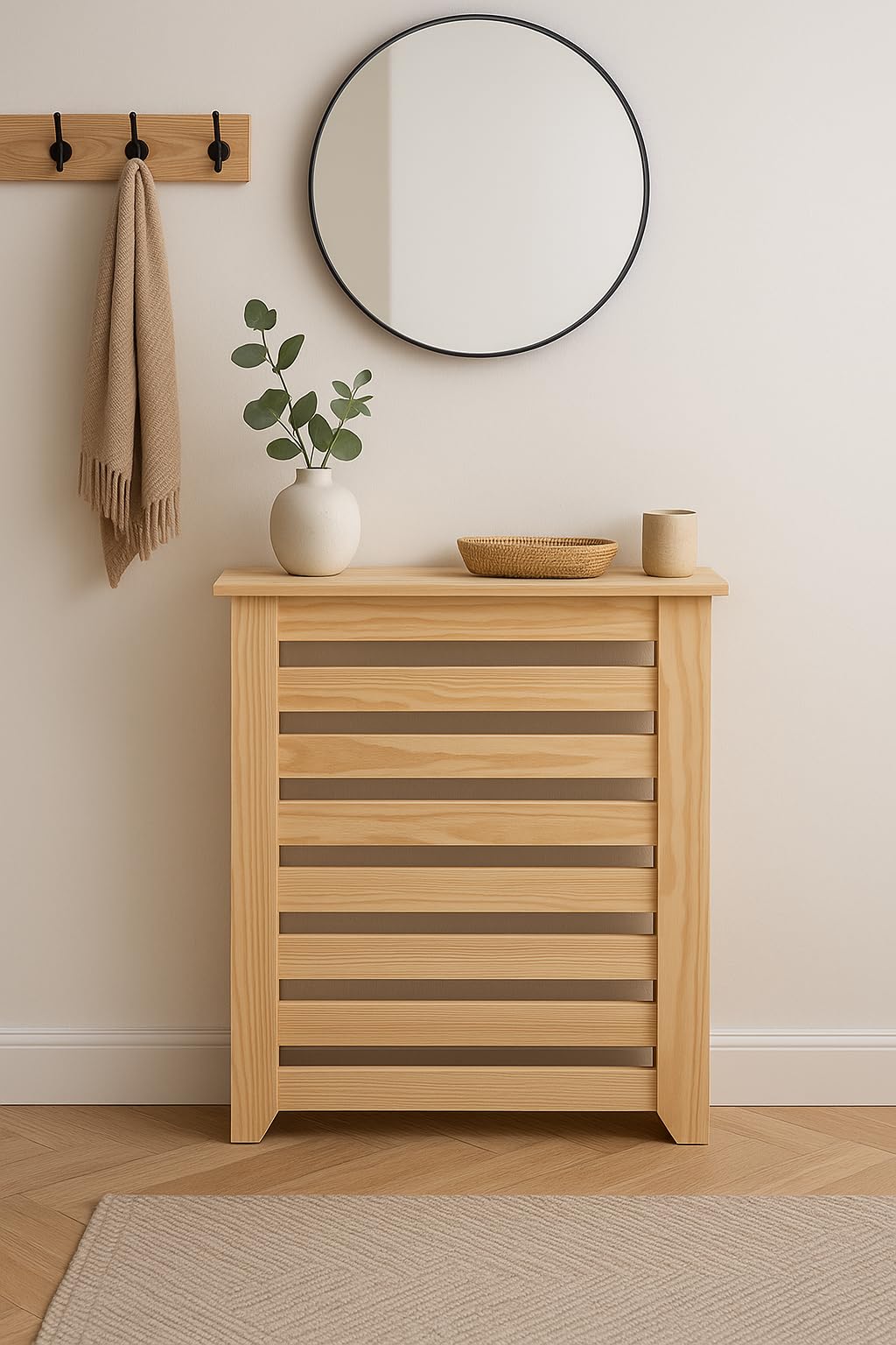 Cache-radiateur Marron miel 79,5x19x84 cm Bois massif de pin