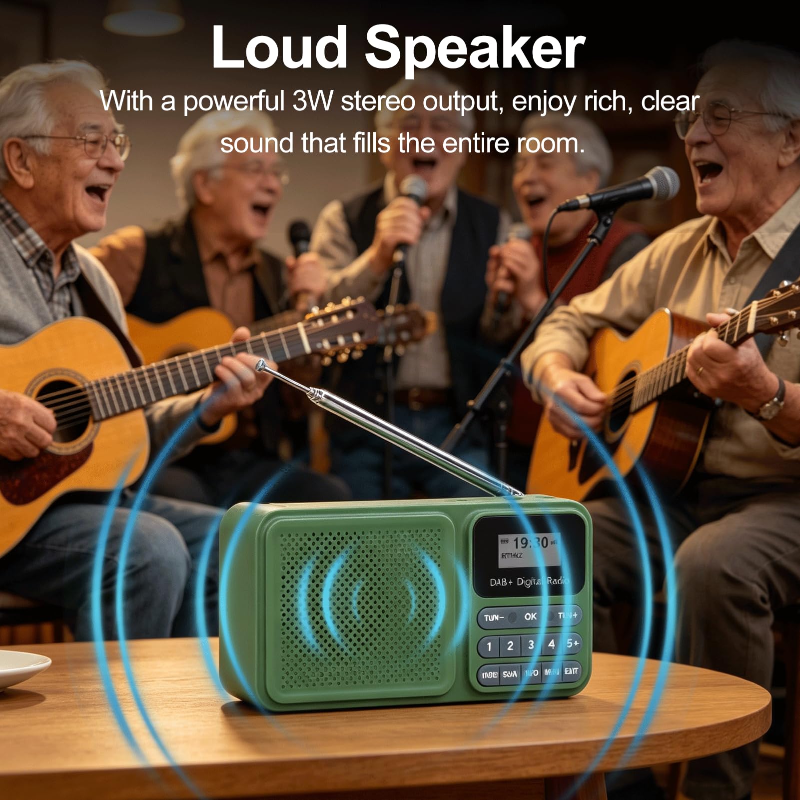 Radio di emergenza, radio Dab con energia solare con altoparlante Bluetooth stereo da 3 W, meteorologica di emergenza con USB e riproduzione di schede, per uso esterno e