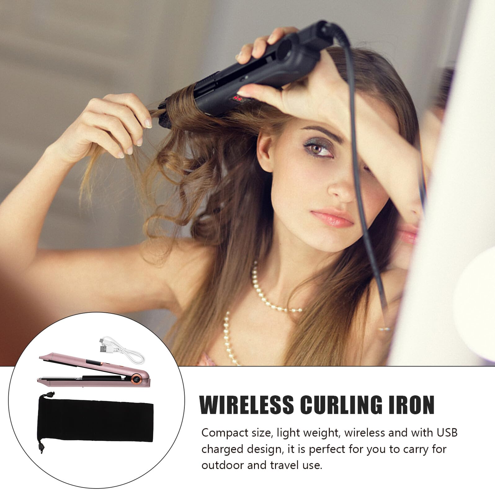 2-in-1 Profi Haarglätter Lockenstab und Glätteisen aus Kunststoff