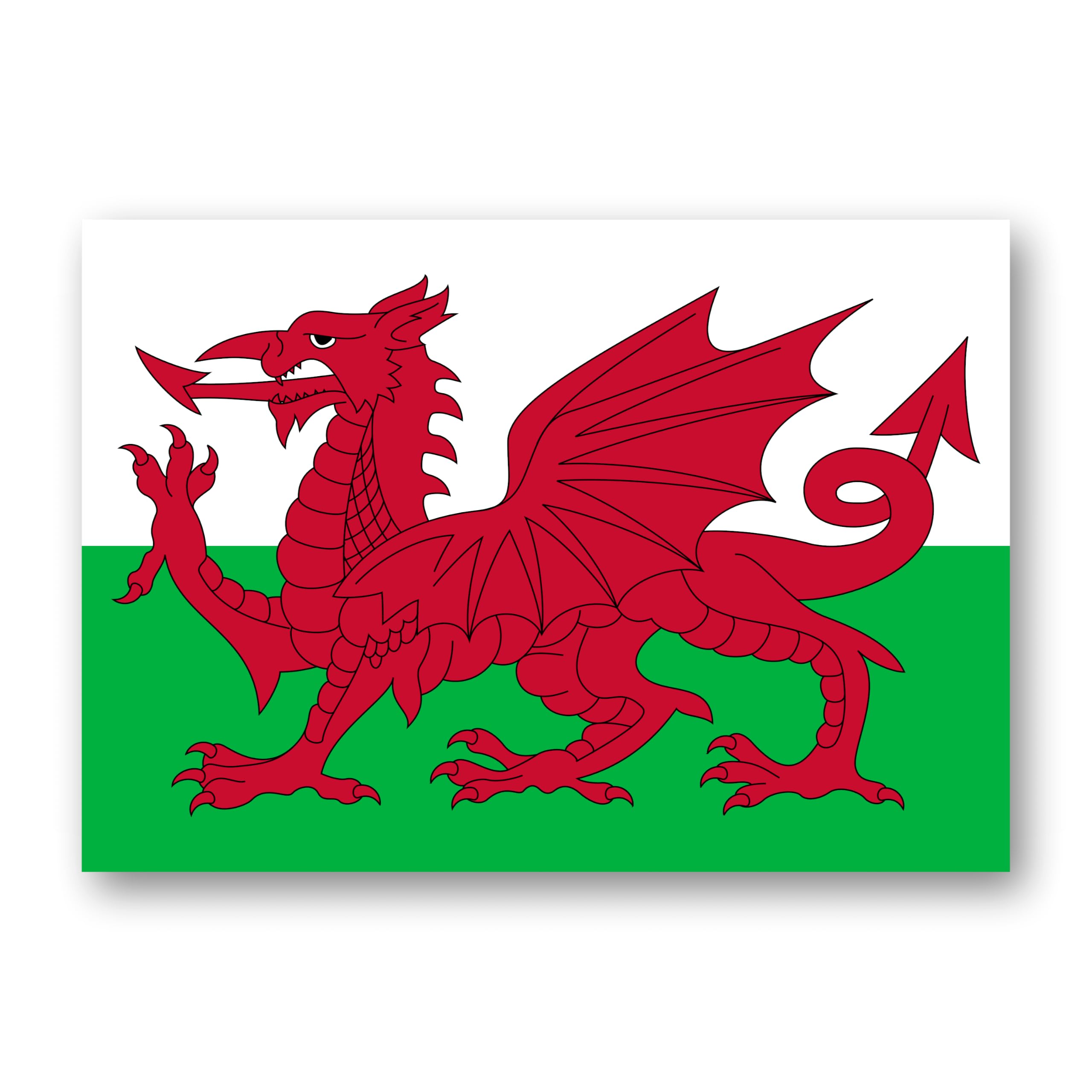 Pack of 10 Welsh Flag Stickers Wales Flag Sticker 7.4 x 5.2 cm Vinyl