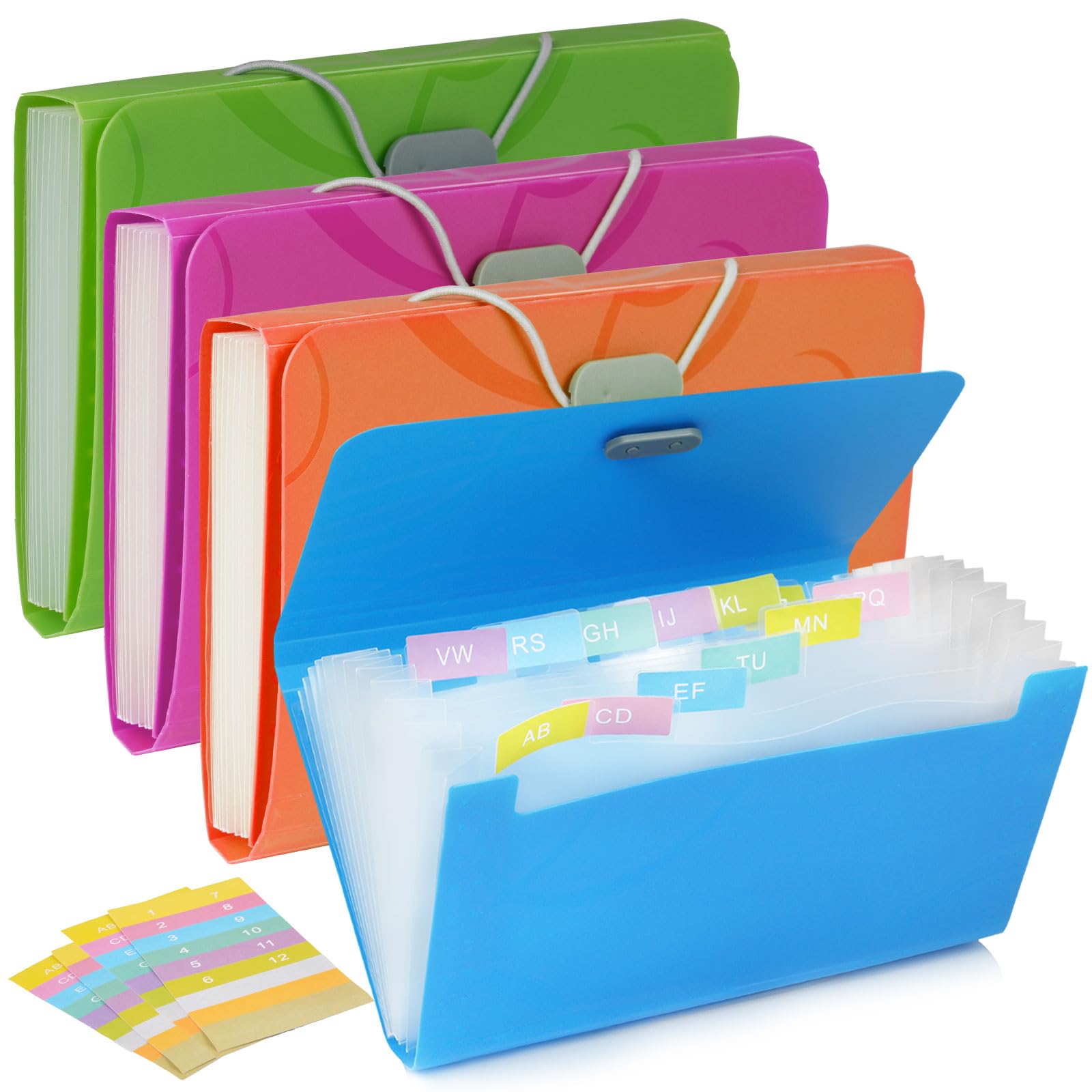 Porte-Documents A6 - 13 Poches Avec Onglets - Violet - Organisateur Factures, Reçus - Format Portable