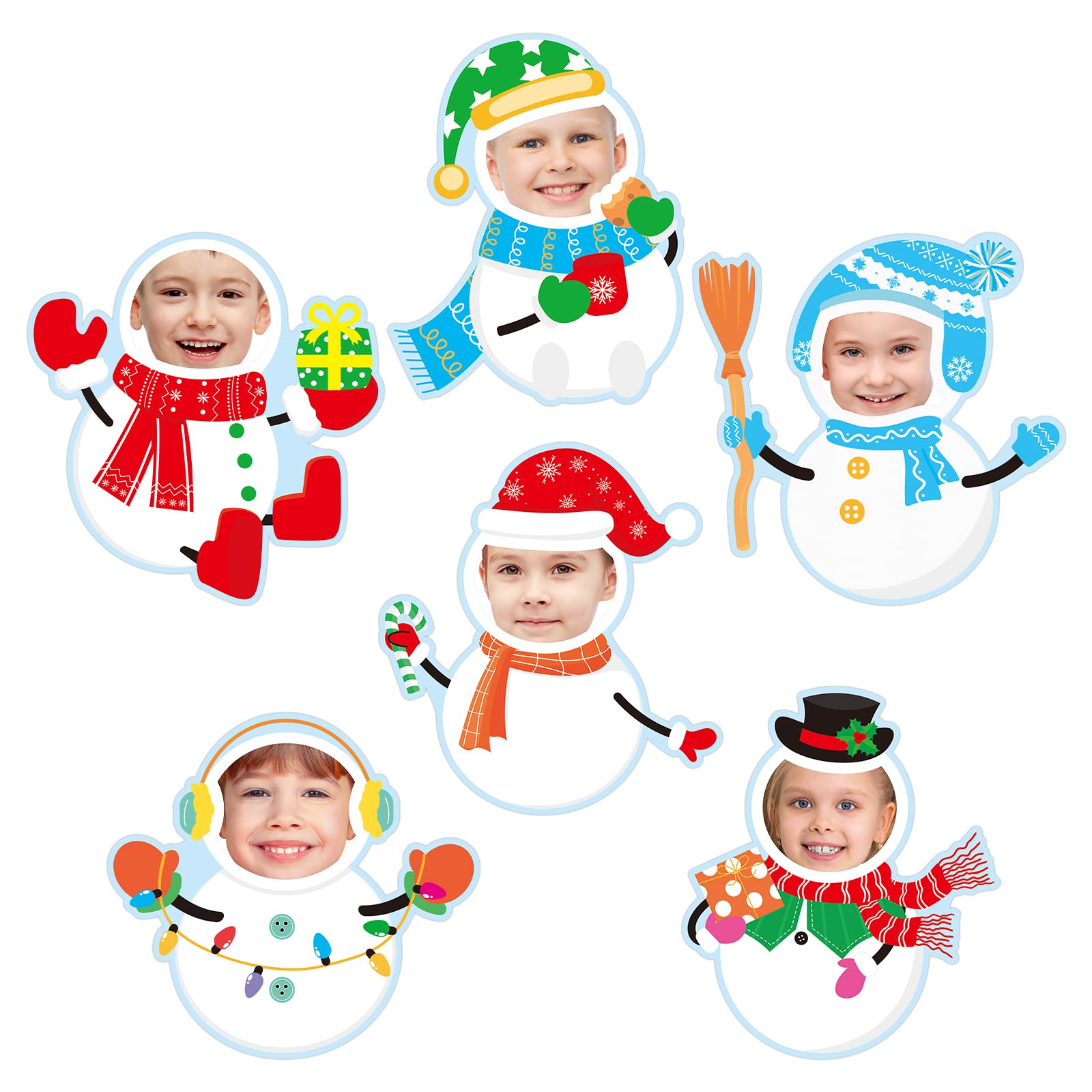 36 Pcs Winter Snowman Cutouts for Bulletin Board Decoration Cute Snowman Cutouts with Photo Space for Teacher DIY Craft for Winter Christmas Classroom Wall Décor