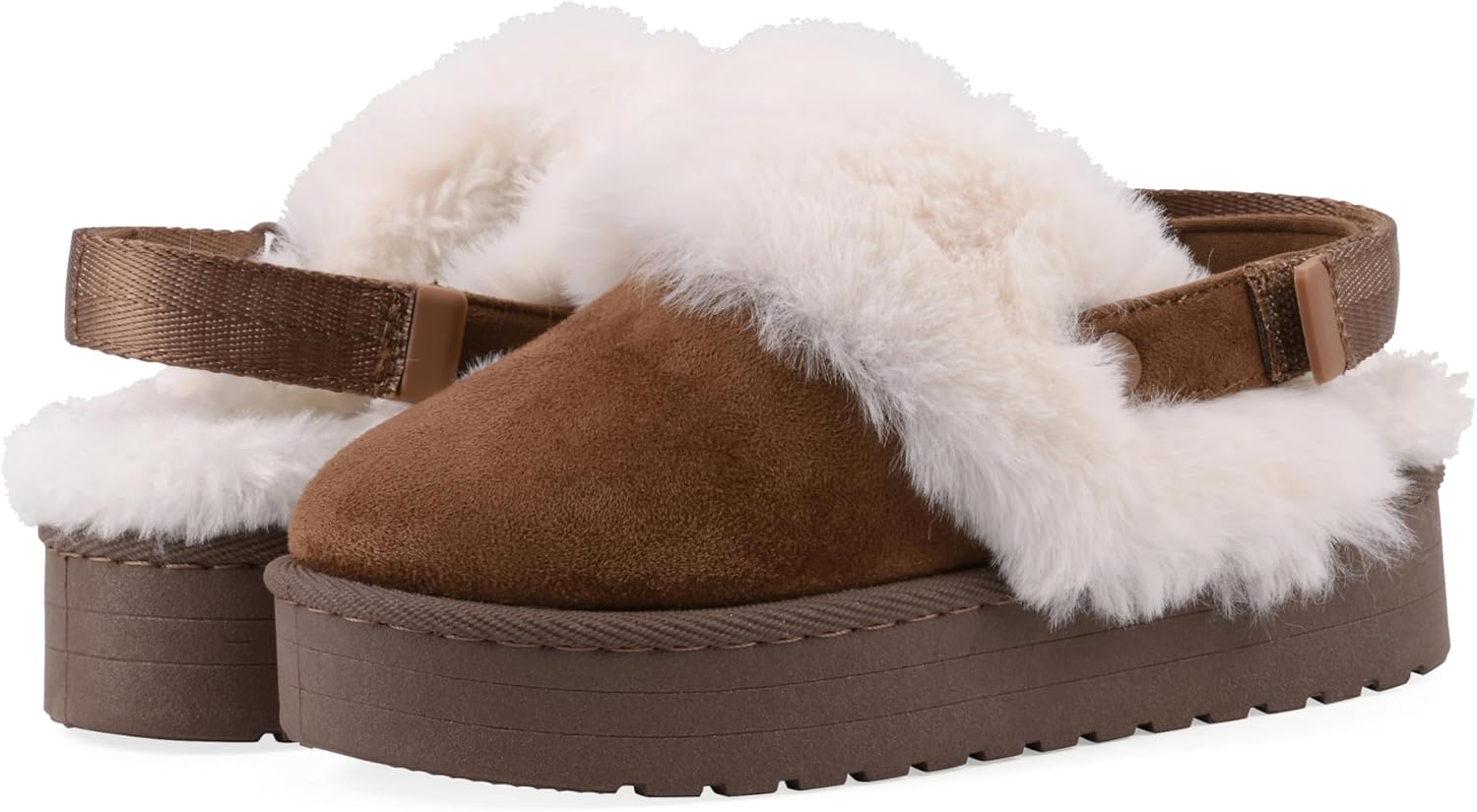 White Mountain Kids Girls' Londyn Slingback Faux Fur Slipper Clog