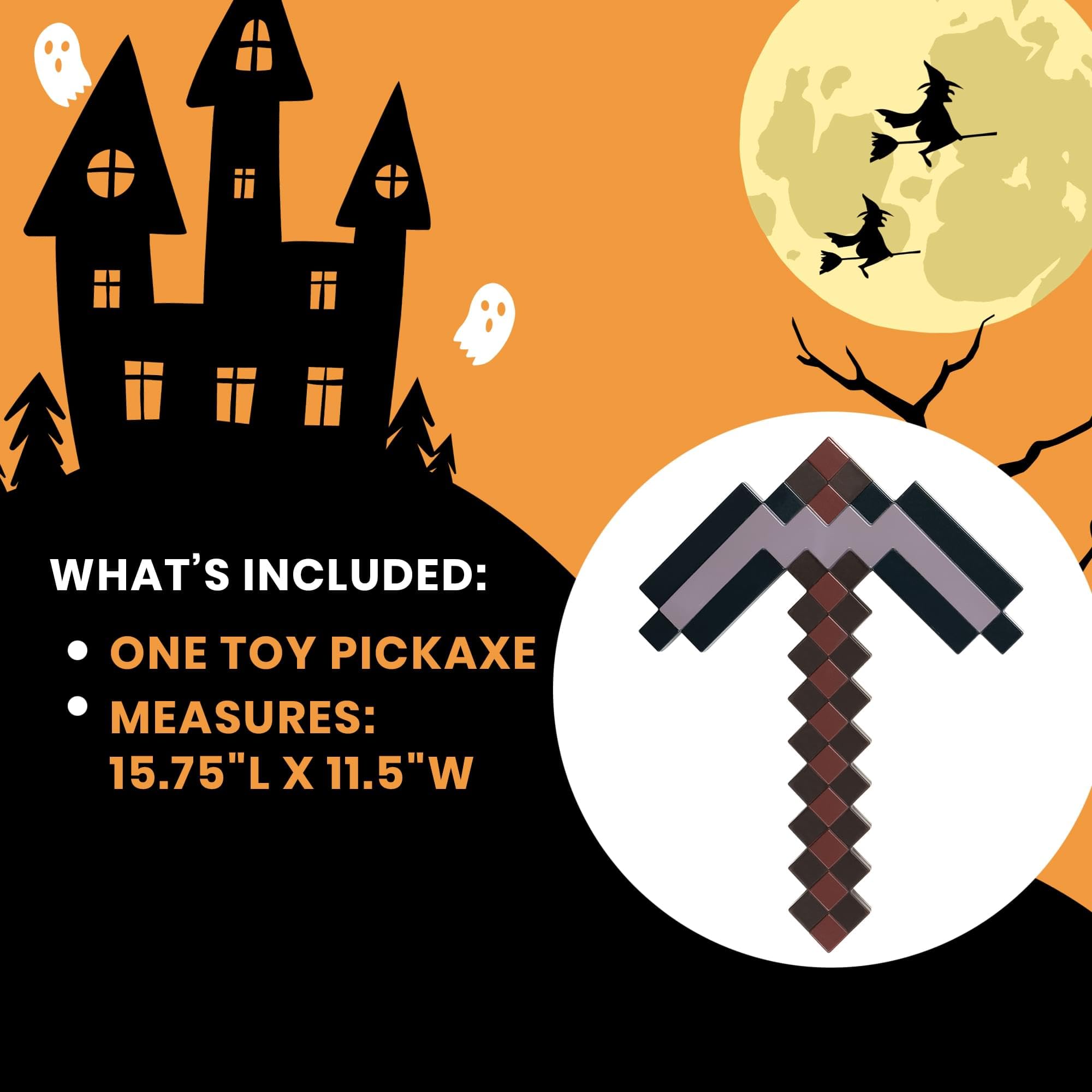 Minecraft Official Pickaxe Accessory by DISGUISE, Kids Dress Up Halloween Accessory, Perfect for Carnival and Gifts, in Diamond, Netherite, Gold or Enchanted style