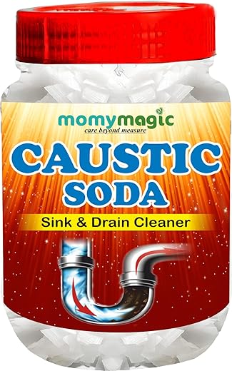 Caustic Soda Flakes (400g) Unblock Clogged Sinks & Pipes with Chimney & Drain Cleaner Non-Toxic & Odorless Formula to Clear Blockages Instantly