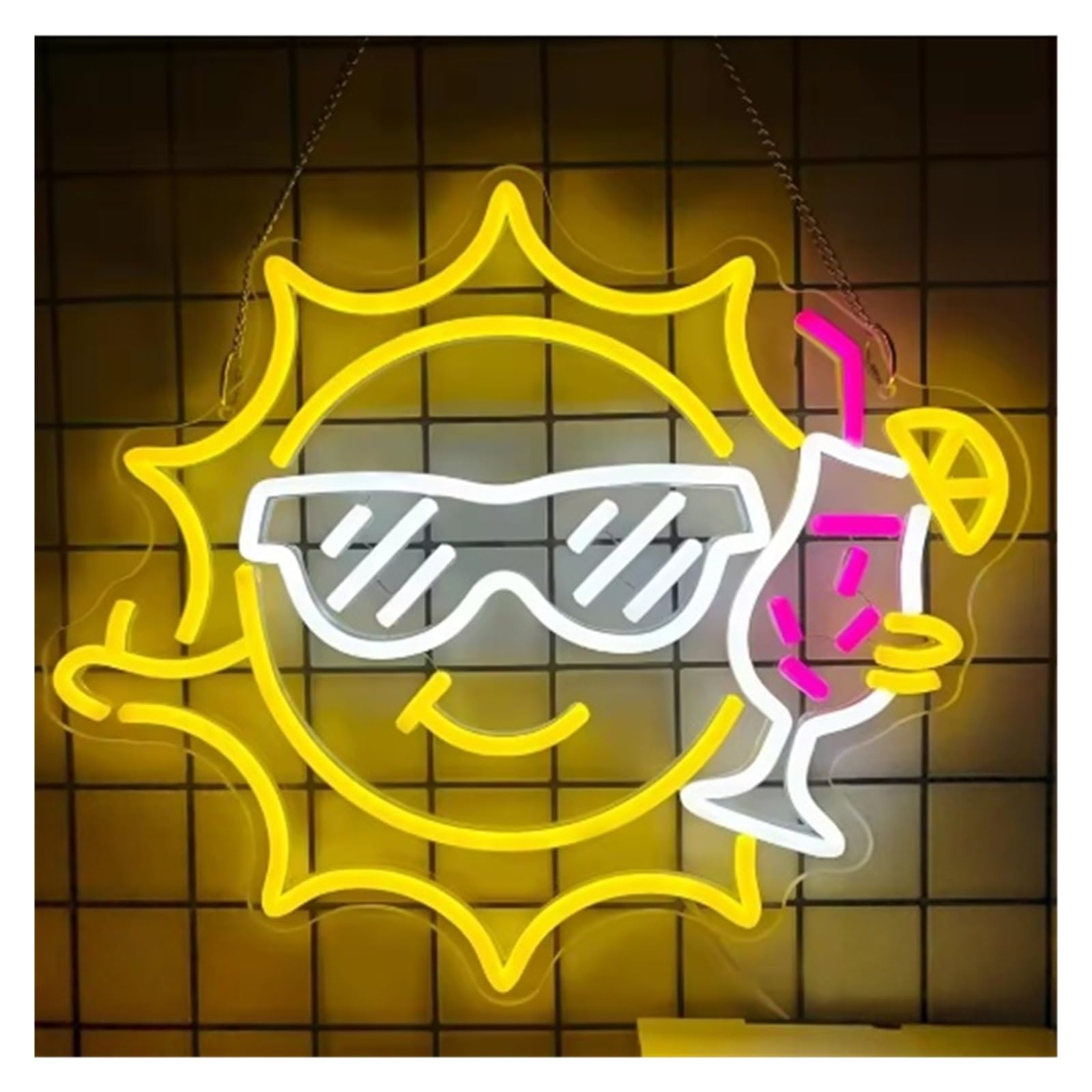 RONGCH Hanging Art Signs Neon Sign Bar Open Wall Decor Dimmable USB Powered for Bar Man Cave Pub Party Business Decorative 38x32cm
