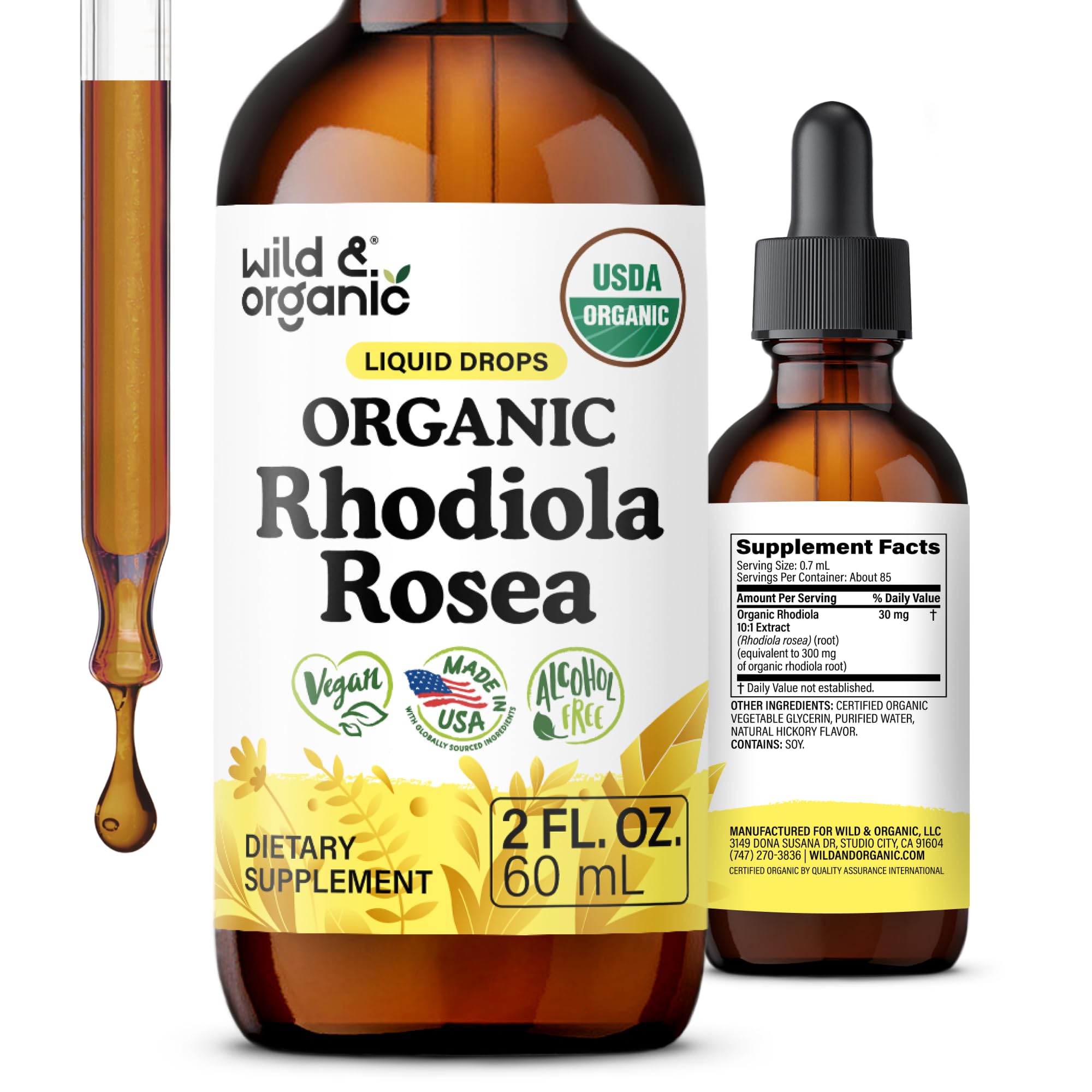 USDA Organic Rhodiola Rosea Tincture - Relaxation & Mood Support - 4 oz — Amazon image 11