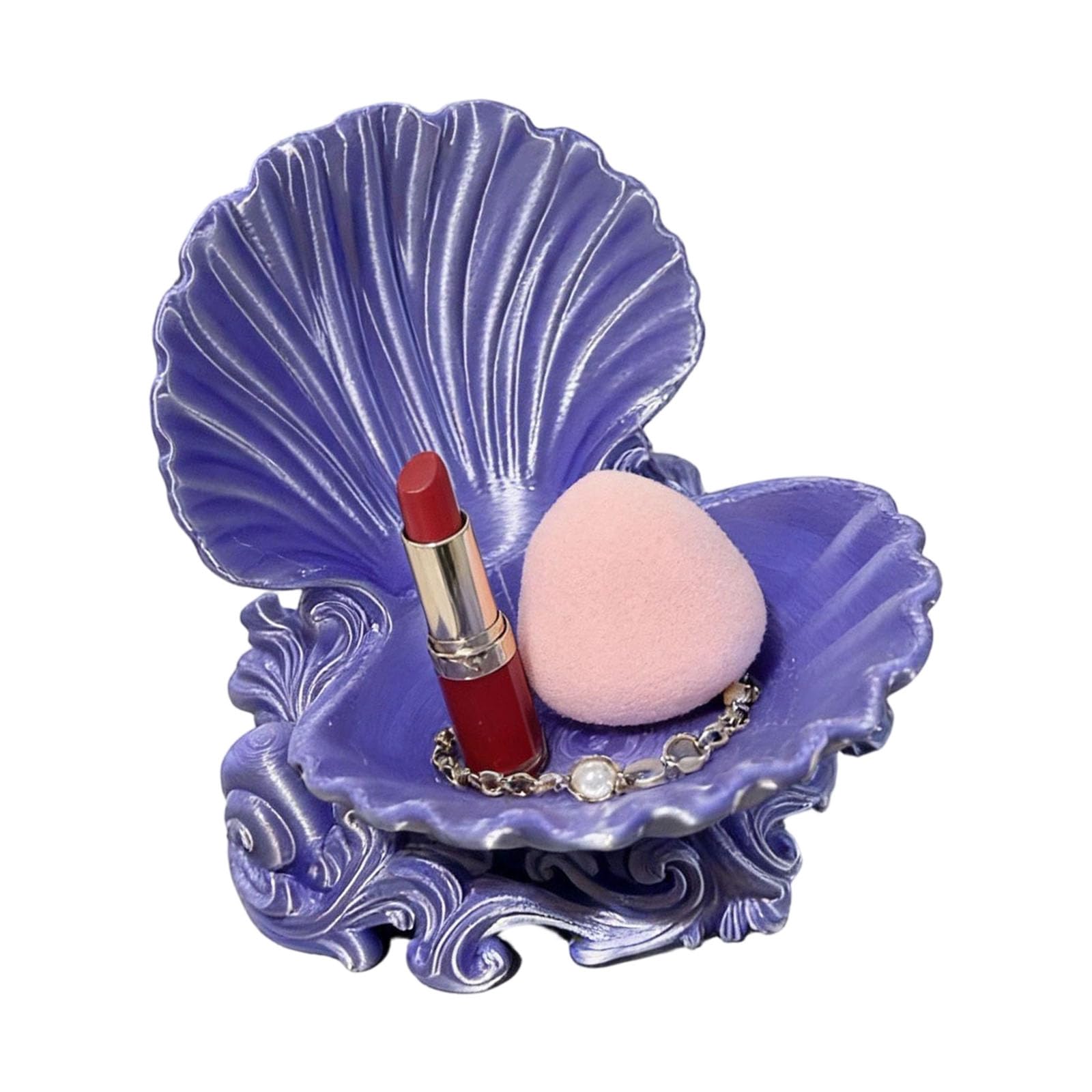 BWANGIAO Elegant 3D Printed Seashells Jewelry Tray For Earrings Necklaces And Small Accessories Stylish Decorative Bowl