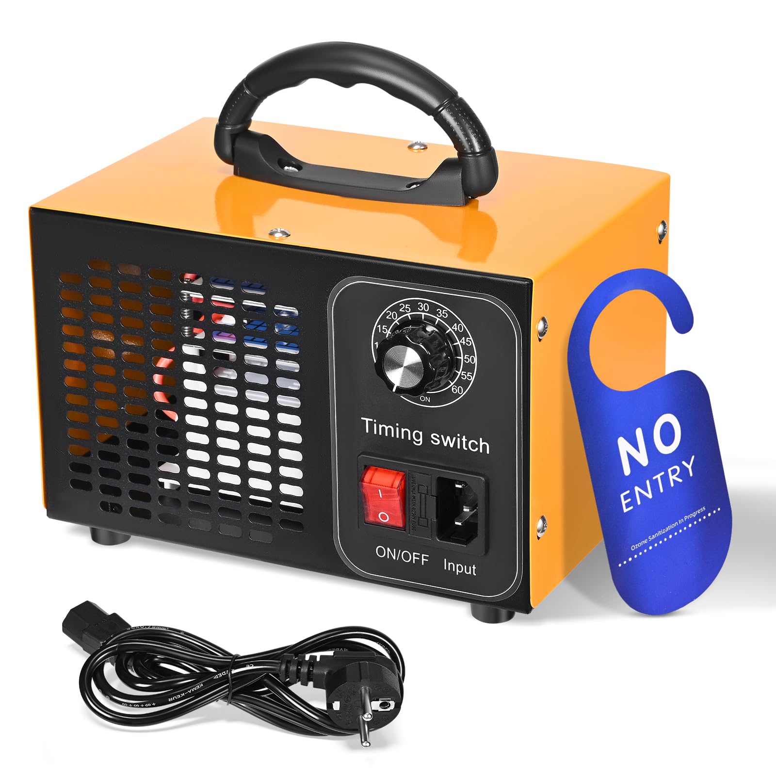 Generador de ozono de 60.000 mg/h, purificador de aire de ozono para coche con temporizador de hasta 60 min para el hogar, limpiador desinfectante de aire acondicionado