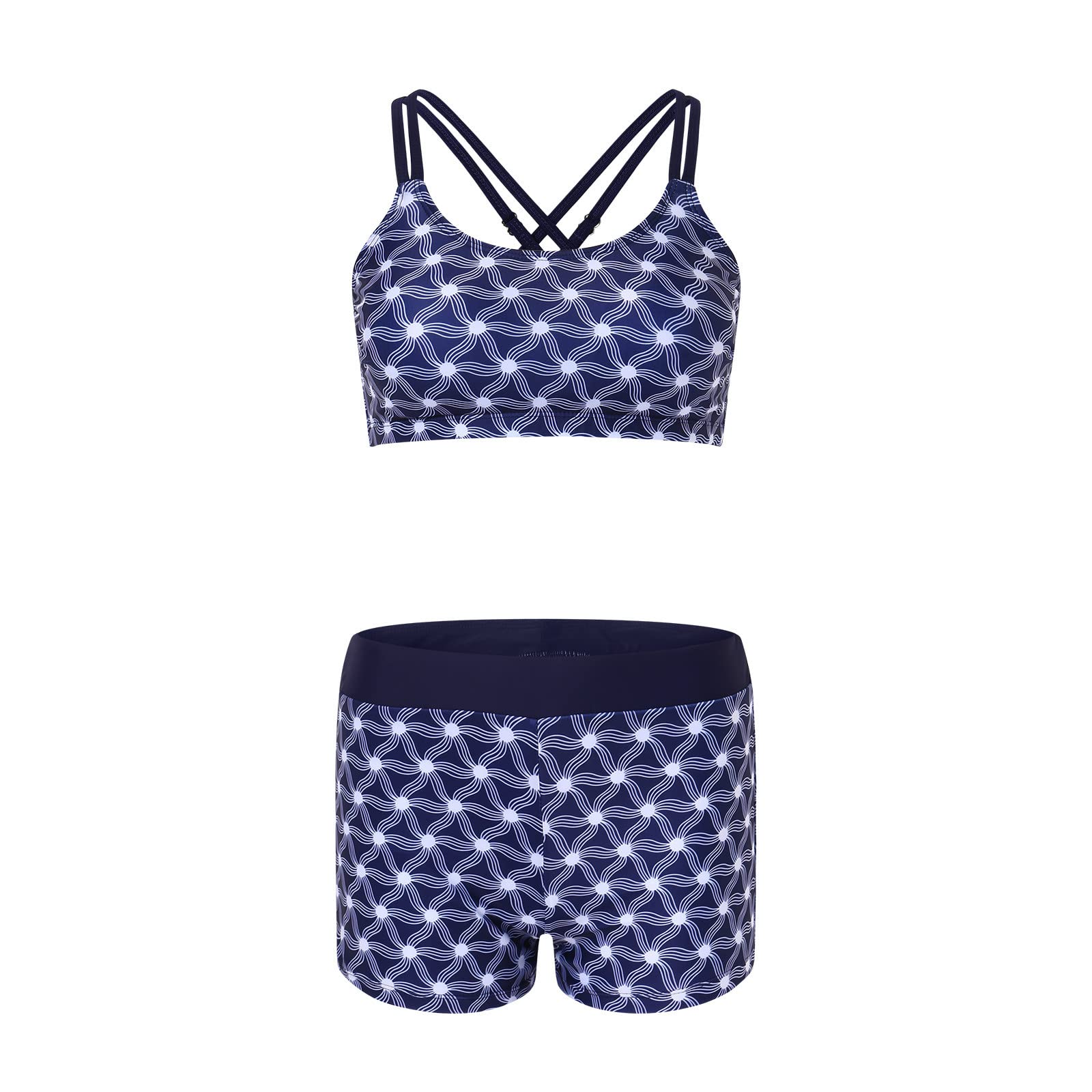 Damskie bikini z wysokim stanem seksowne push-up dwuczęściowe stroje kąpielowe strój kąpielowy retro zestaw z falbanką, błękitny, XL