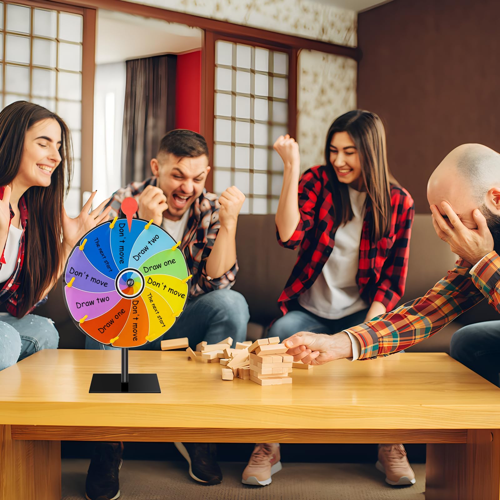 Ruota della Fortuna - Ruota da 30 cm per Fai da Te con 10 Scomparti, Include Pennarello e Gomma, Ruota da Gioco Perfetta per Feste, Pub, fiere e Carnevale