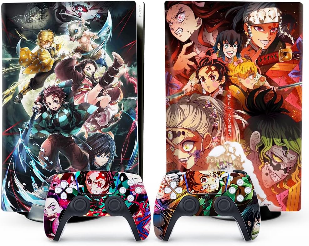 Compatible with PS5 Accessories for Console and Controller Stickers,Playstation 5 Disk Version with Easy Peel and Stick,No Bubble, Waterproof