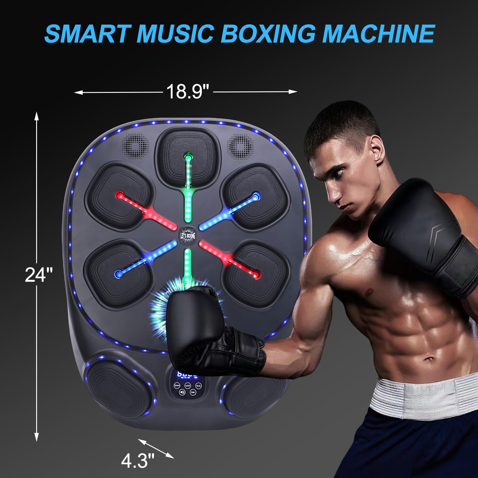 Macchina per la Boxe con Musica Intelligente migliorata Macchina per la Boxe a Muro Bluetooth Regolabile per Bambini e Adulti con Staffa di Montaggio a Muro per l'allenamento del Bersaglio