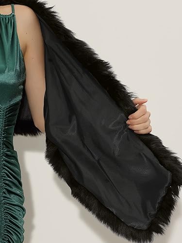 Miniatura 5 de Allegra K Chal de piel sintética para mujer, elegante, para fiesta de boda