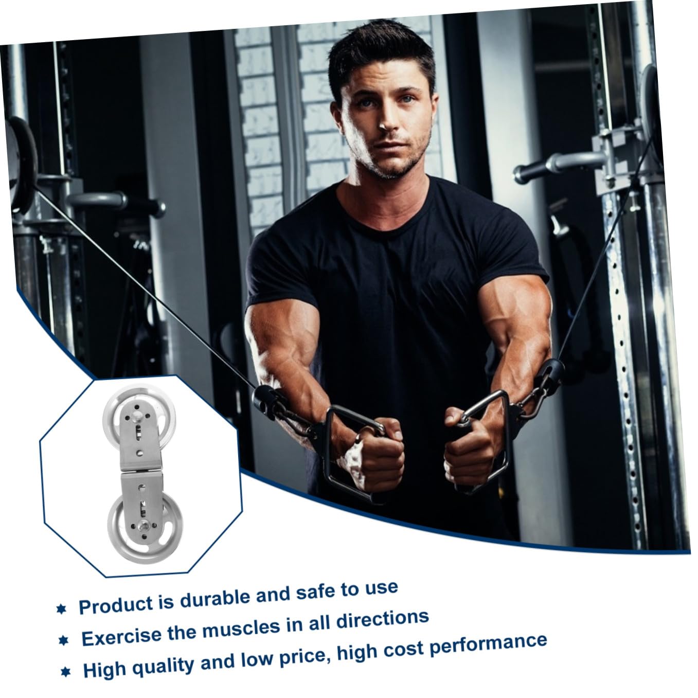 SOLUSTRE Umlenkrolle aus Edelstahl für Fitnessgeräte Geräuscharm als Ersatzrolle Leicht zu Montieren für Home Gym und Kabelzug Training
