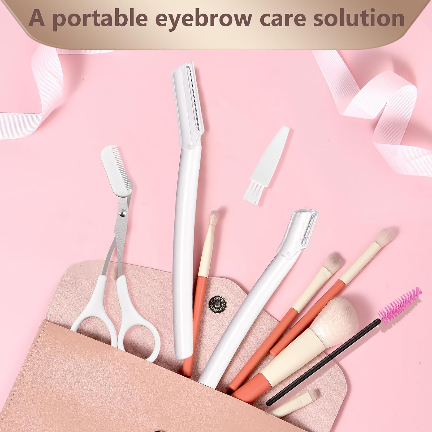 5-in-1 Eyebrow Trimming Kit, 2 Razors, Scissors & Spoolie
