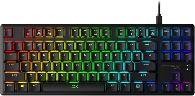 HyperX Alloy Origins Core  RGB Gaming Mechanical Keyboard, Tenkeyless, Aqua, (QWERTY  US Layout)