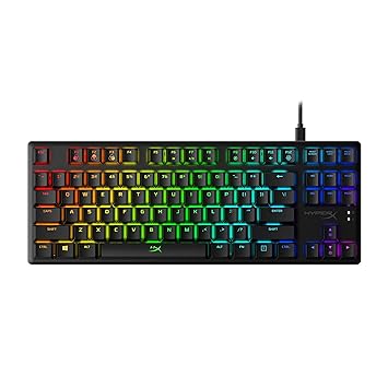 (Renewed) HyperX Alloy Origins Core - Tenkeyless Mechanical Gaming Keyboard - Software Controlled Light & Macro Customization - Compact Form Factor - Linear Switch - HyperX Red - RGB LED Backlit (HX-KB7RDX-US)