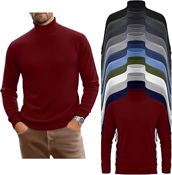 12 Pack Mens Big and Tall Turtleneck Shirt Bulk