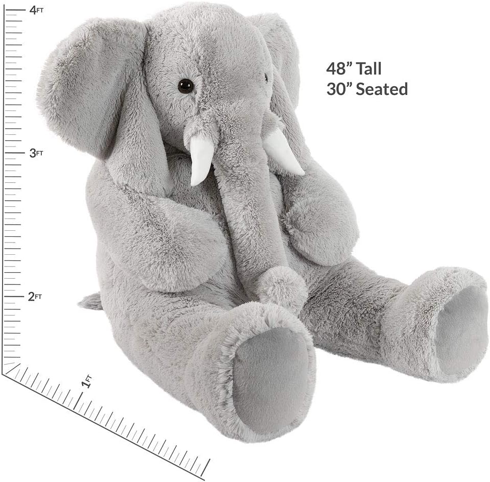 Vermont Teddy Bear Giant Elephant Stuffed Animal - Giant Stuffed Animals, 4 Foot : Toys & Games