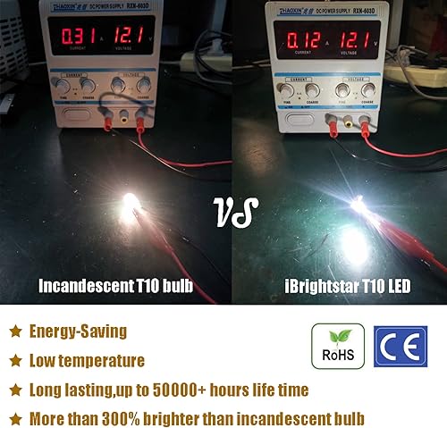 Miniatura 9 de iBrightstar T10 168 194 - Focos LED para interior de coche cúpula o mapa puerta cortesía luces de matrícula xenón blanco