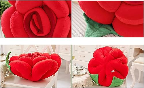 Miniatura 3 de Cojín de asiento de flores, cojines de suelo, cojines para muebles de patio, cojines de almohada (11.8 in, rojo)