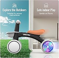 Vista 7 de Umatoll Juguetes de bicicleta de equilibrio para bebés de 1 año, asiento ajustable, regalos de cumpleaños para niños de 12 a 24 meses