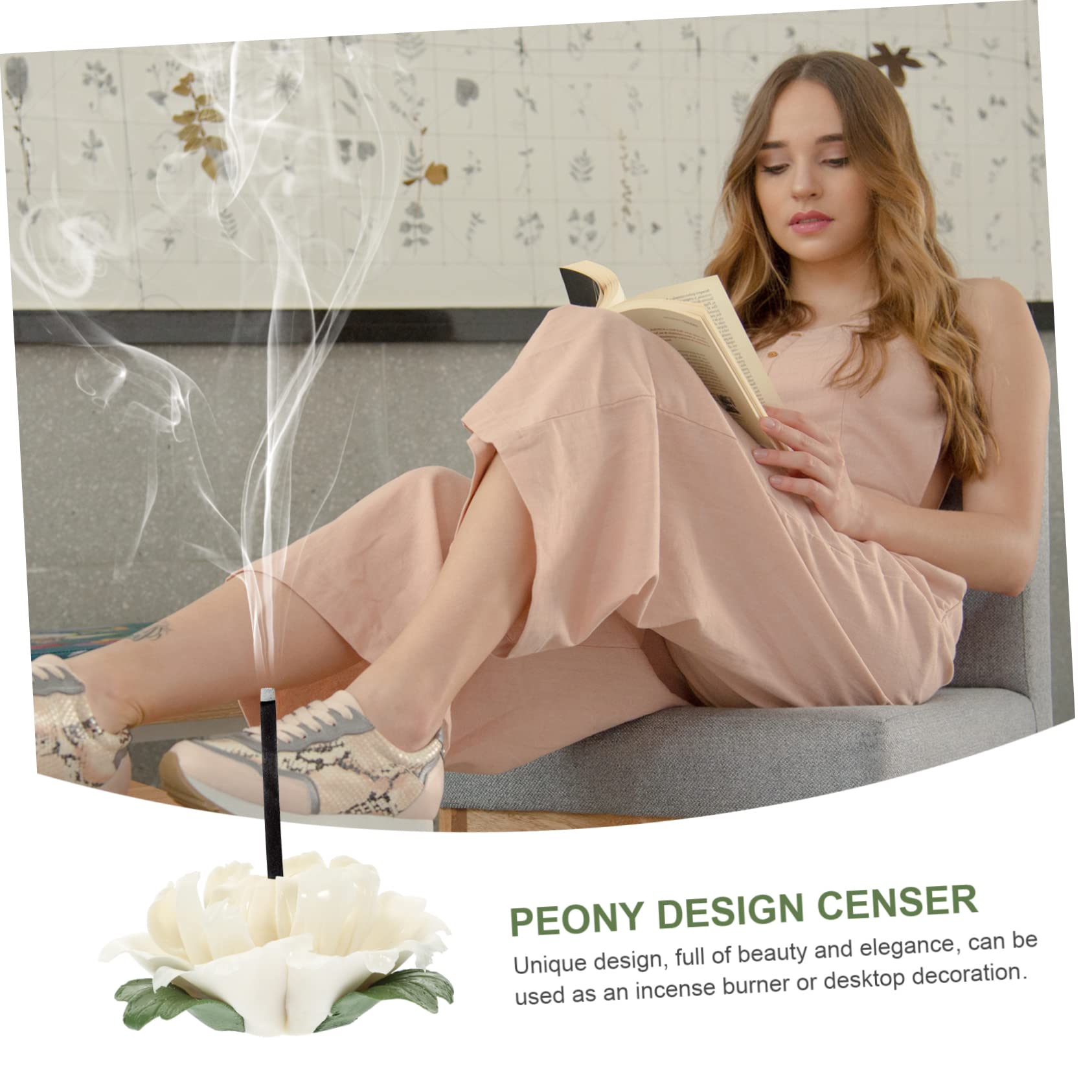 MAGICLULU 4stücke Aromatherapie Räuchergefäß Aus Peony-Form Dekorativer Censer Für Zuhause Eleganter Tischdeko-Artikel Kompakte Handgefertigt Und Stabil
