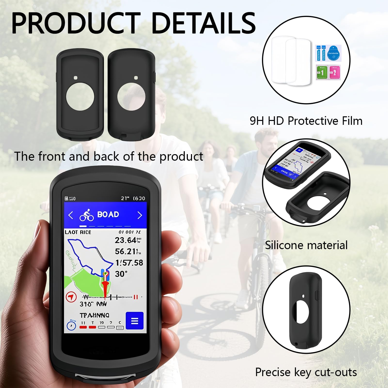 Funda Silicona para Garmin Edge 1040, 2 Protector de Pantalla para Garmin Edge 1040/1040 Solar/1040 Bundle Resistente?Funda Protección a Prueba, Accesorios GPS Bicicleta Ordenadores