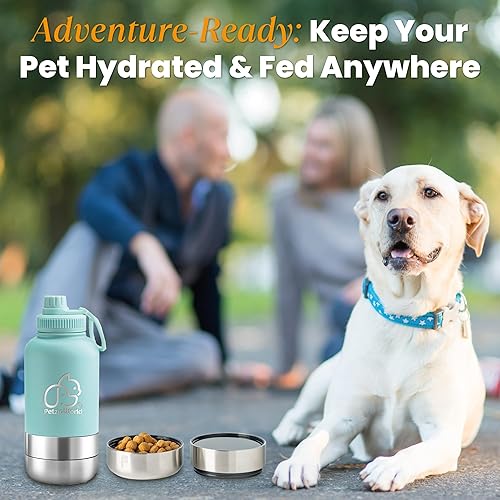 Miniatura 6 de Juego de botella de agua portátil para perro y cuenco plegable para perro, sin derrames, artículos esenciales para cachorros aptos para viajes para