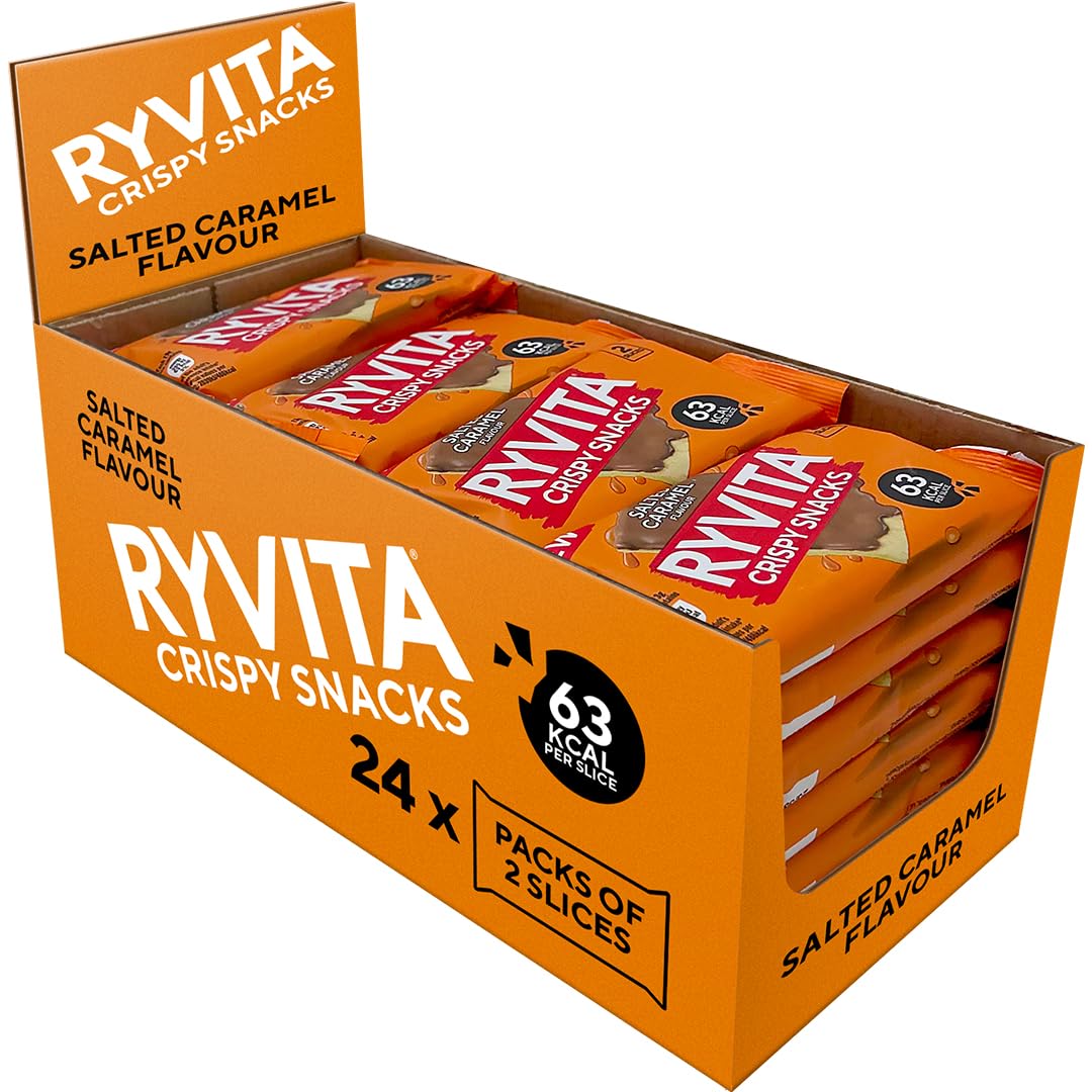 Ryvita Crispy Snacks Twin Pack, Salted Caramel Flavour, 24 x Twin Pack