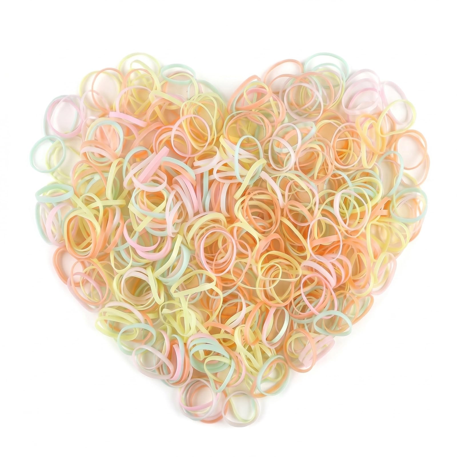 500PCS Ice Cream-Coloured Plastic Elastic Bands. Girls Mini Elastic Hair Ties. Braids and Ponytails Stay in Place. Gentle on Hair. Strong and Durable
