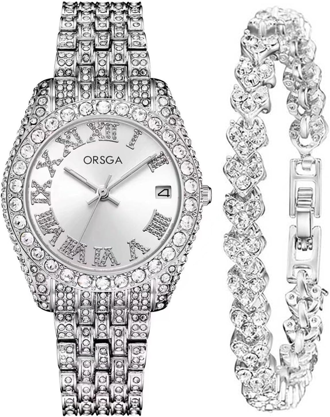 Gifts Set Watches for Women: Classic Minimalist Wristwatch with Stainless Steel Strap - Waterproof Analogue Watch for Elegant Dress Ladies