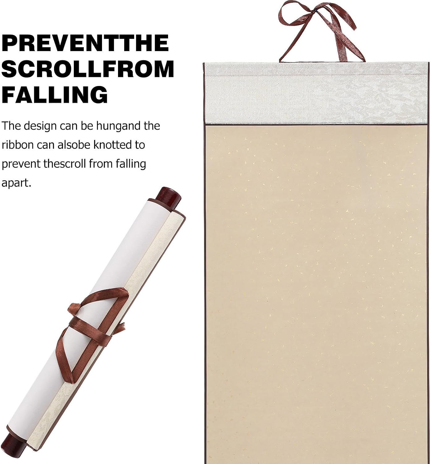 Alipis Chinese Xuan Paper Calligraphy Scroll Paper for Red Antique Style 30X80Cm DIY Drawing and Calligraphy Practice