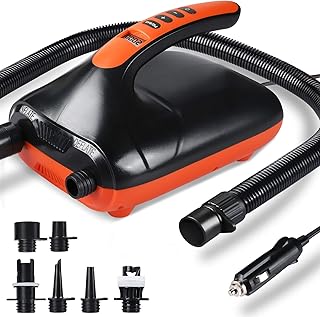 SUP Pump, Chefic 110W/ 12V SUP Electric Air Pump 20 PSI High Pressure, 2-in-1 Inflate & Deflate Sup Inflator Dual Stage, Air Pump Electric with LCD, Auto-off Function for Inflatable Boat, Paddle Board