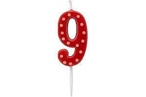 Papyrus Number 9, Birthday Candle, Polka Dot Party Decoration (1-Count)